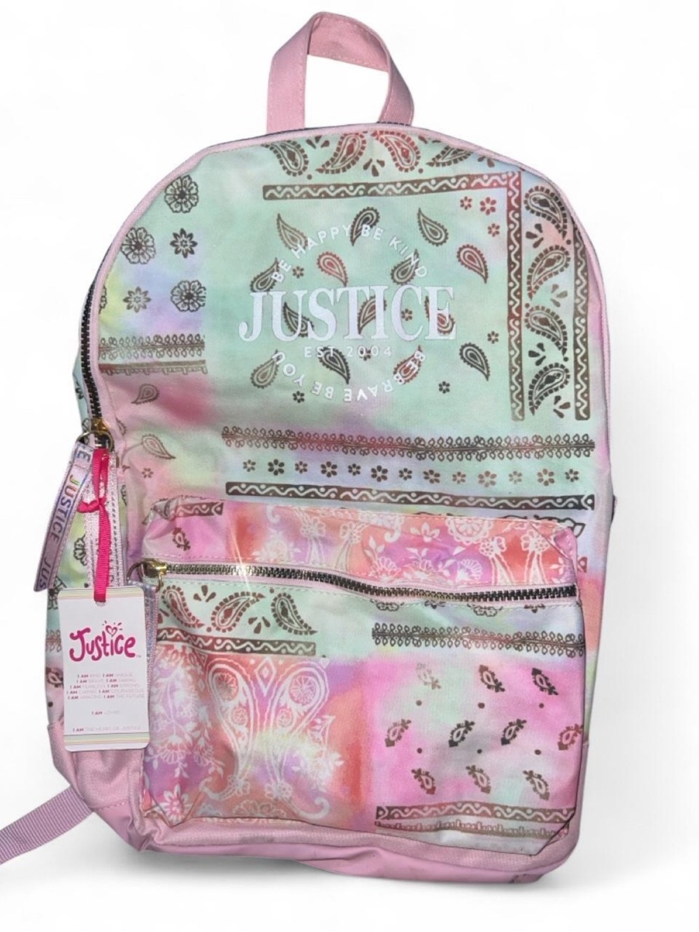 Justice Pastel Bandana Backpack in Pink, Mint & Peach Tones